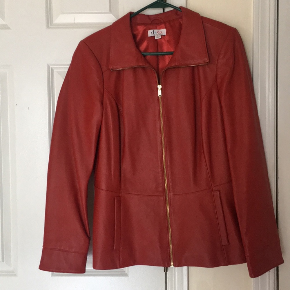 Red Leather Jacket-M
